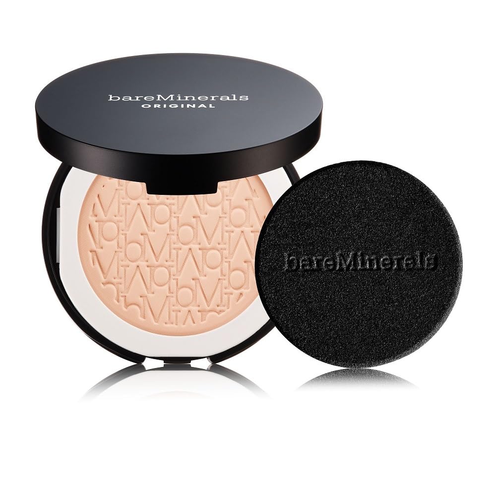 bareMinerals Original Pressed Powder Foundation Mineral SPF 15 – Talc-Free, Luminous Finish, Buildable Coverage, Vegan, Clean Beauty