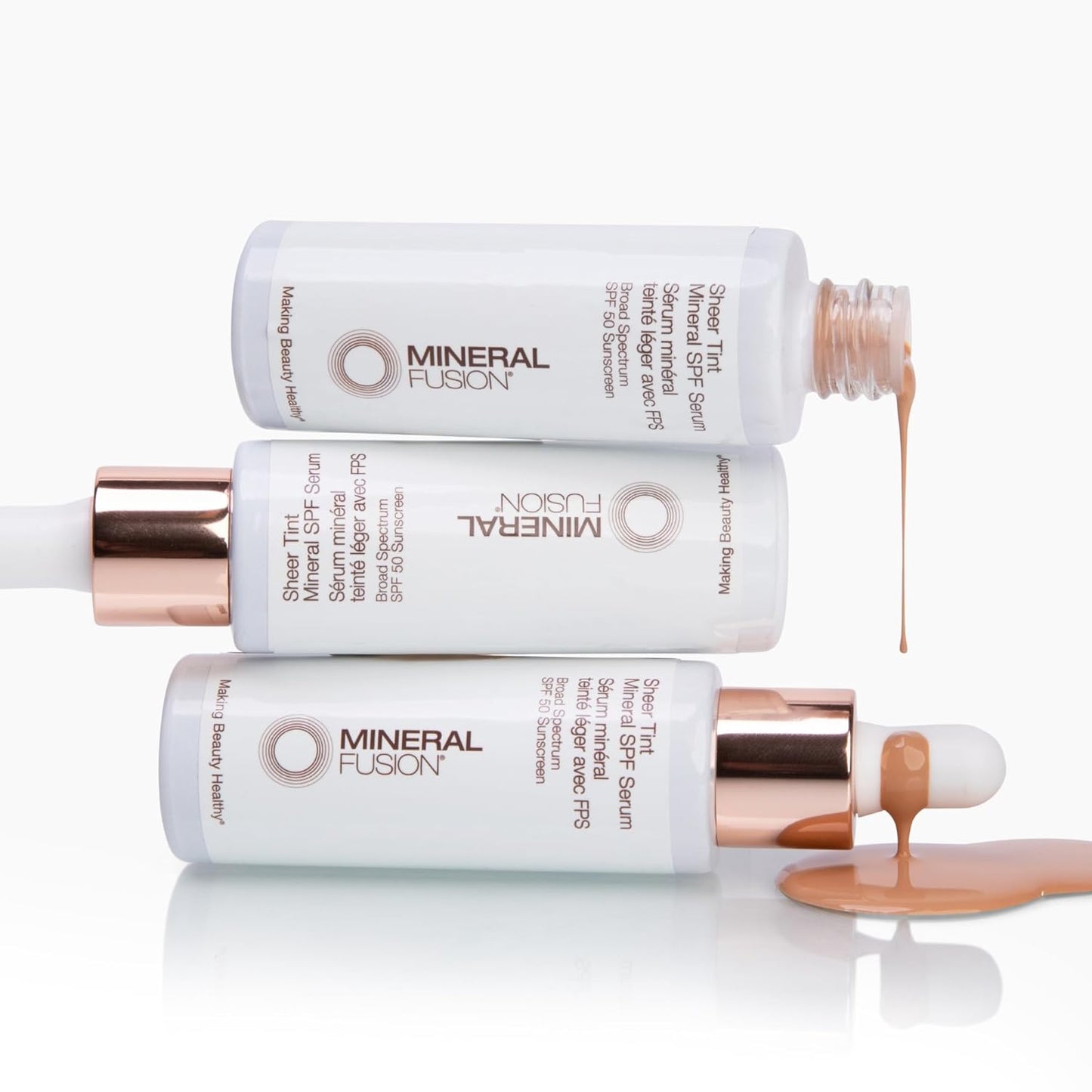 Mineral Fusion Face Serum, Sheer Tint Mineral SPF Serum, 1 Fl Oz, Light, Tinted Broad Spectrum SPF 50 Mineral Sunscreen, Sheer Coverage, Lightweight & Dewy Finish for Glowing, Protected Skin