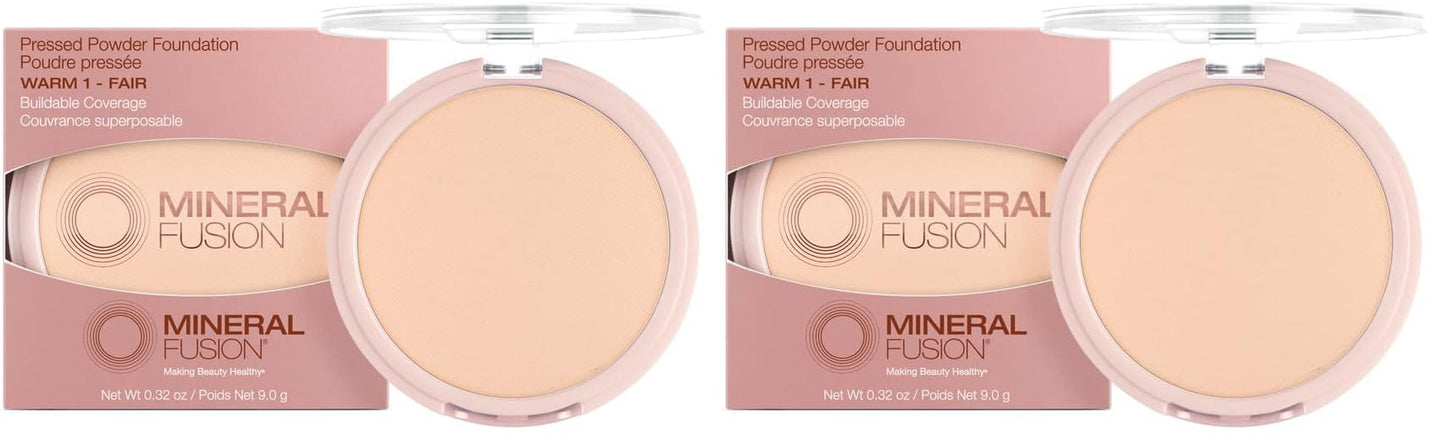 Mineral Fusion, Pressed Powder Foundation Warm 2, 0.32 Ounce