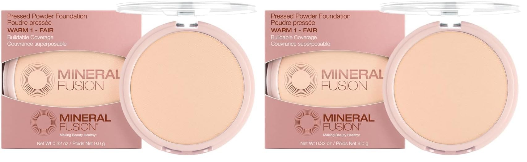 Mineral Fusion, Pressed Powder Foundation Warm 2, 0.32 Ounce