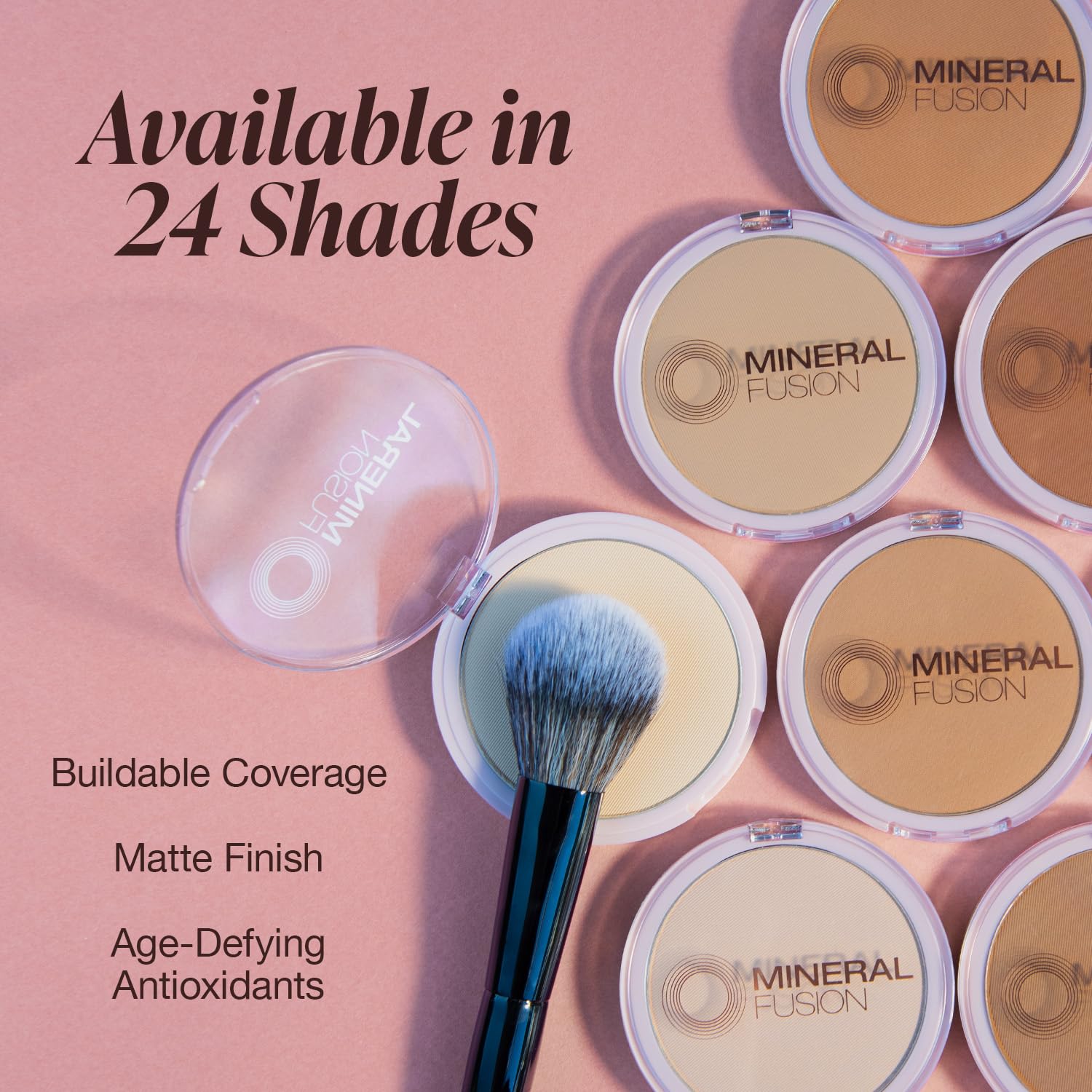 Mineral Fusion, Pressed Powder Foundation Warm 2, 0.32 Ounce