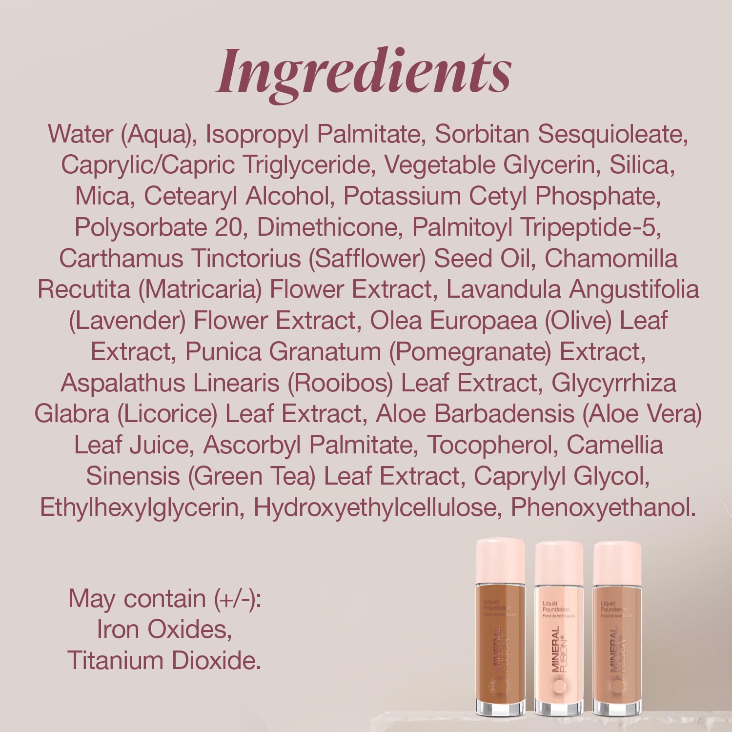 Mineral Fusion Full Coverage Foundation, Liquid Foundation - Warm 1- Light to Medium Complexion w/Golden Undertones, Lightweight Matte Finish, Up to 12 Hr Hydration, Hypoallergenic & Vegan, 1 fl. oz